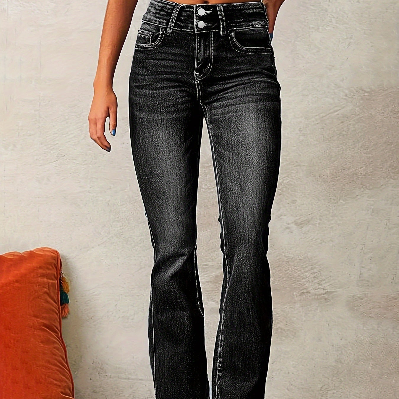 Geovari | High-Waisted Flared Jeans