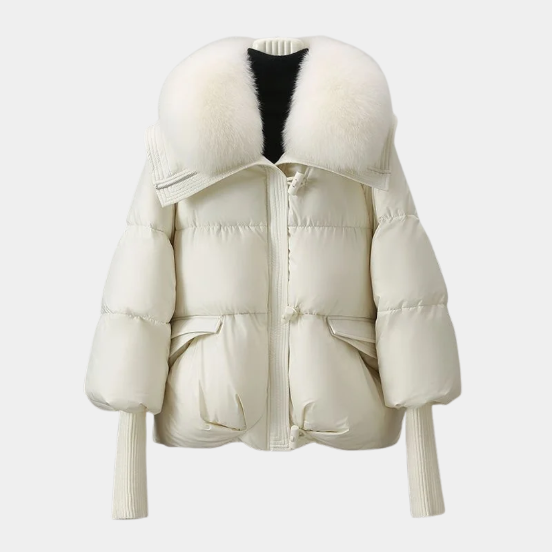 Geovari | Women’s Padded Down Winter Jacket with Fur Collar