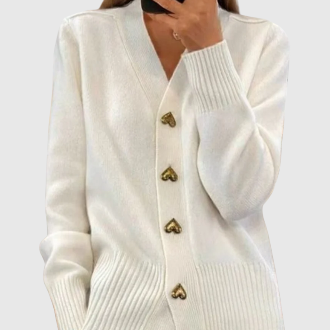 Geovari | Heart-Button Cardigan