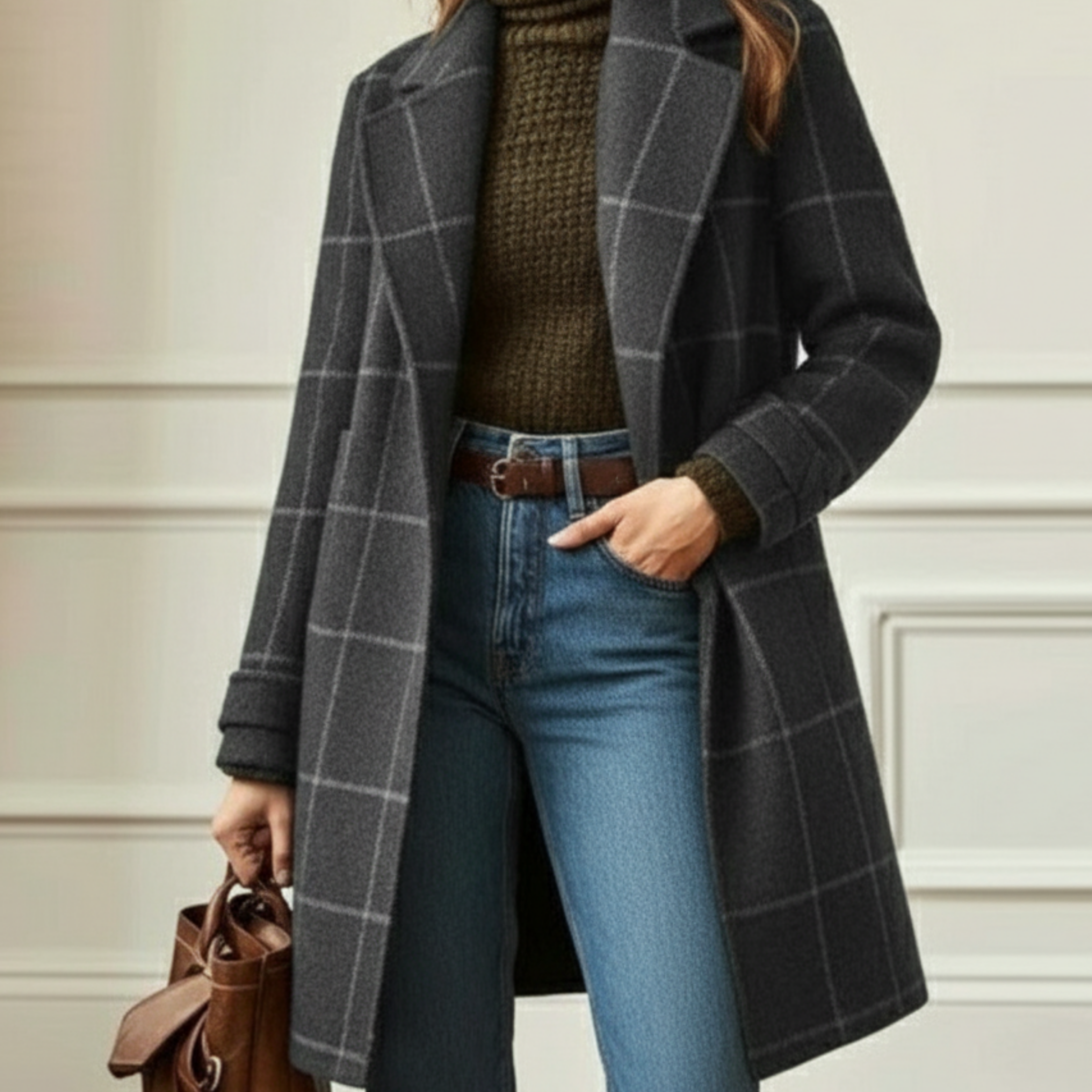 Geovari | Checked Wool Coat