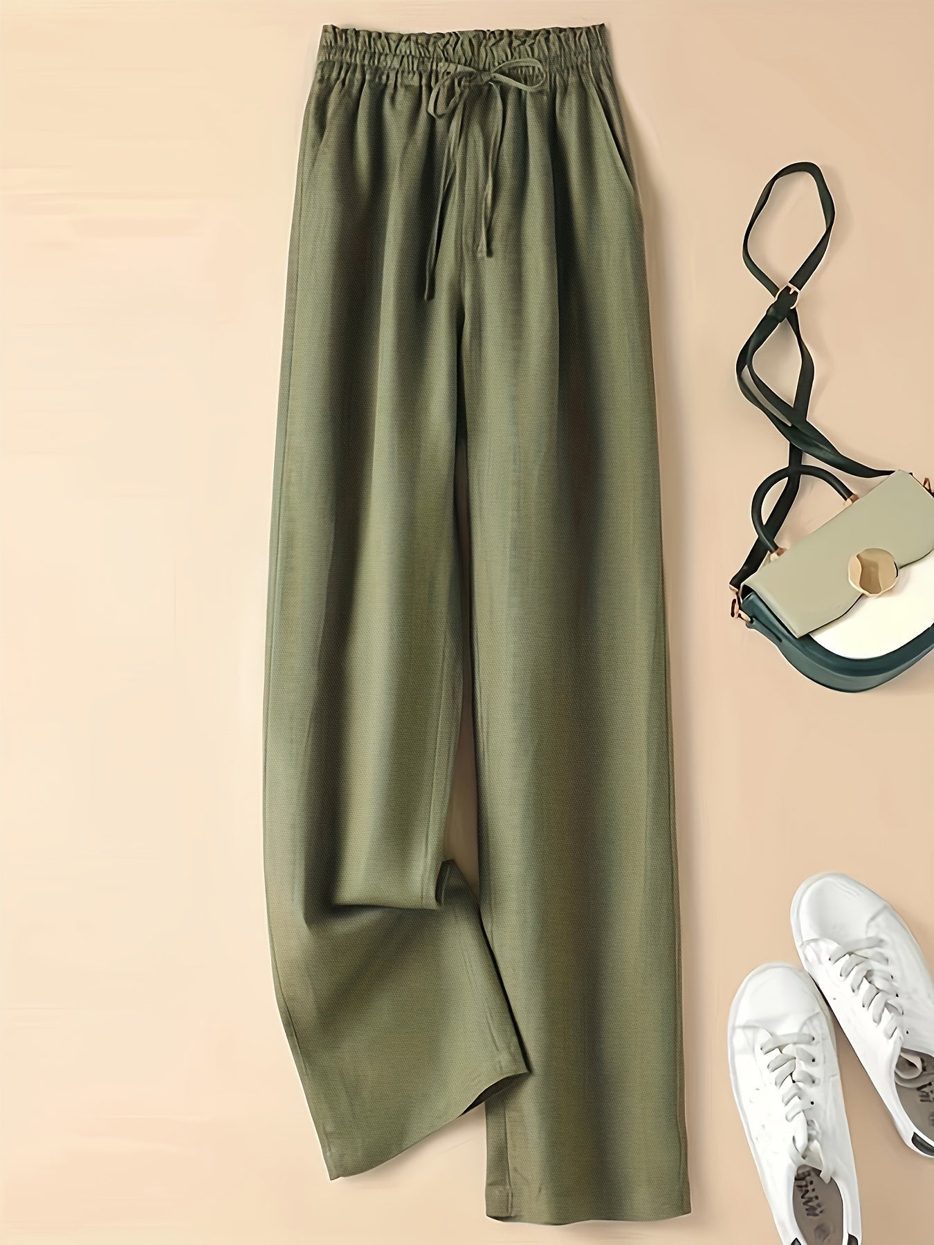 Geovari | Wide-Leg Drawstring Trousers