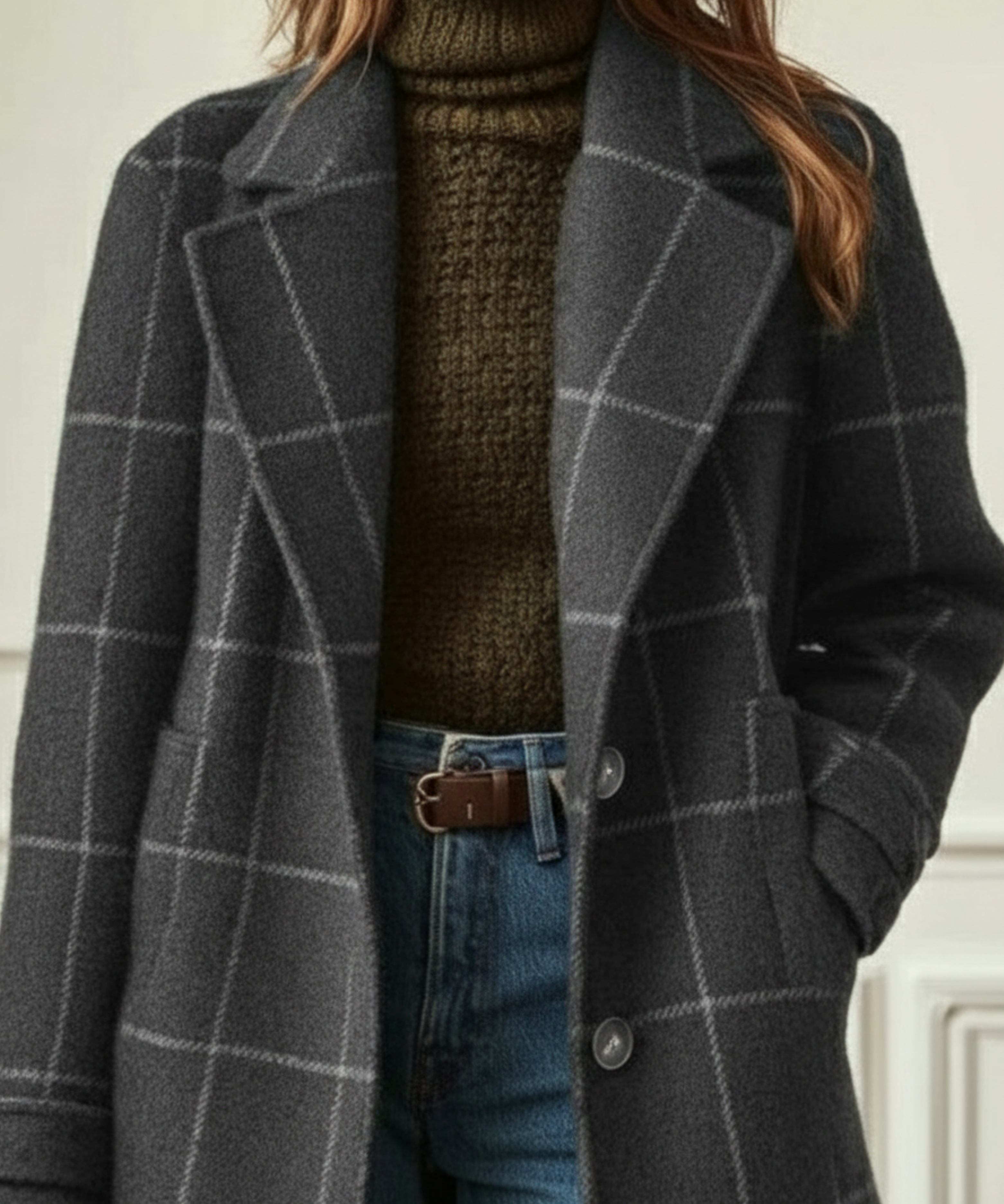 Geovari | Checked Wool Coat