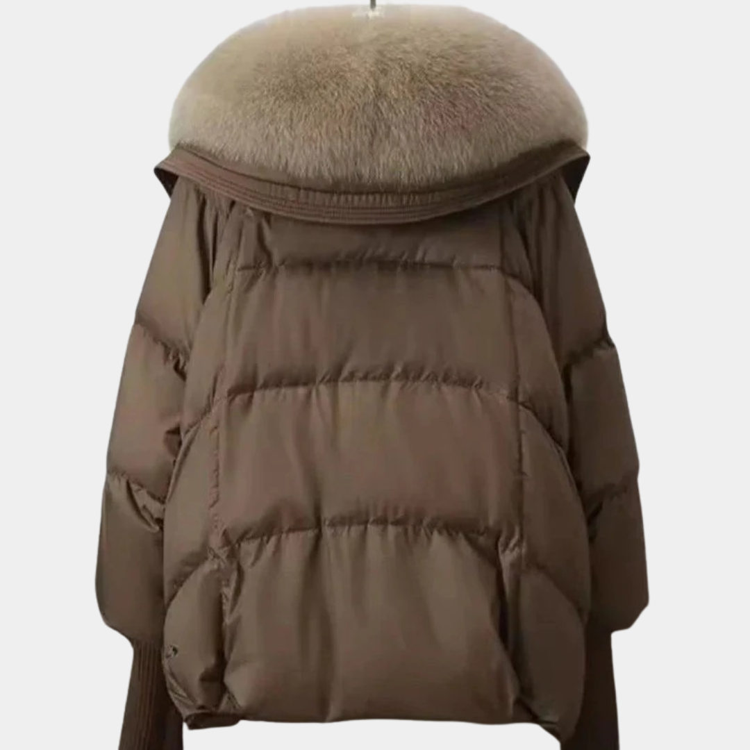 Geovari | Women’s Padded Down Winter Jacket with Fur Collar