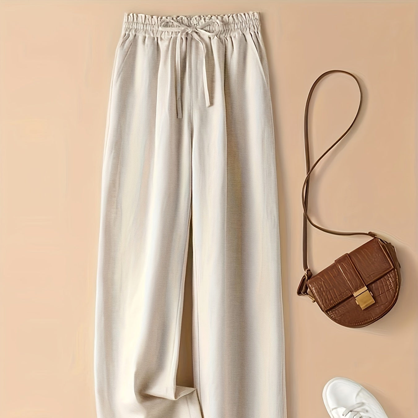 Geovari | Wide-Leg Drawstring Trousers