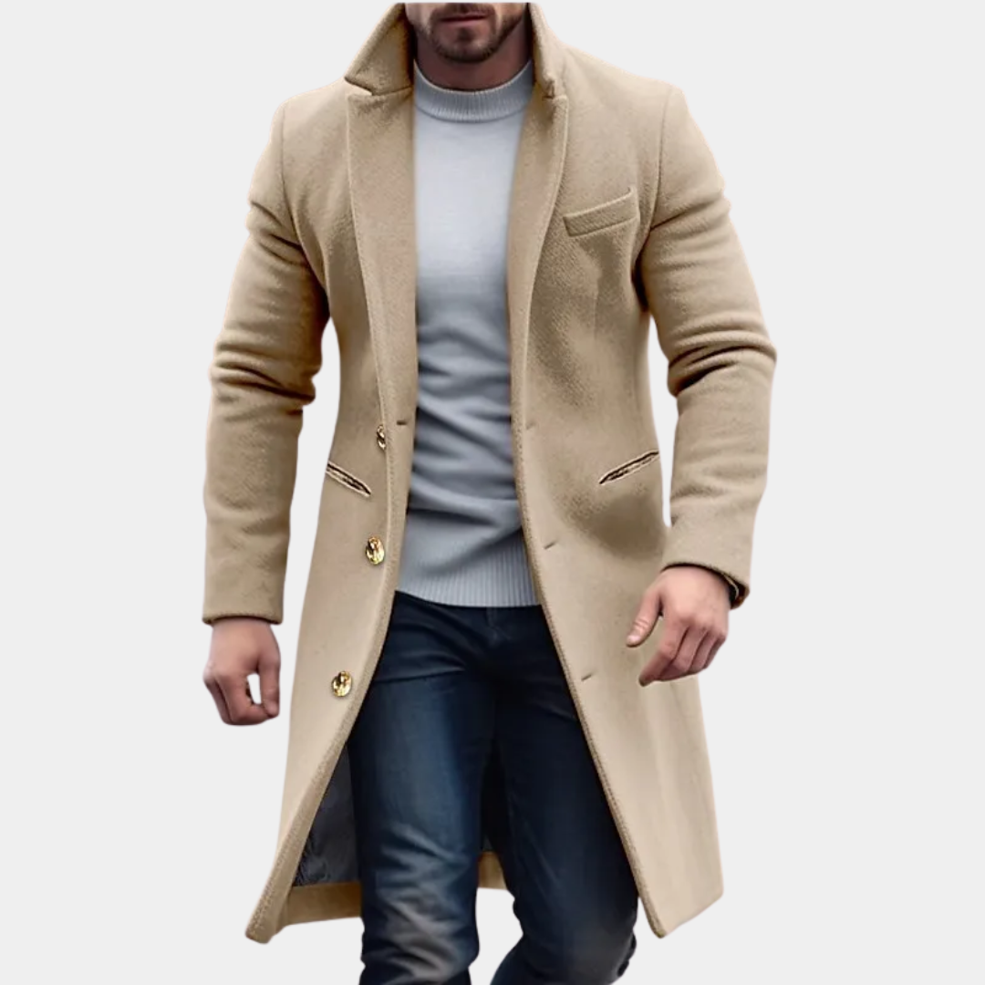 Geovari | Men's British-Style Woollen Trench Coat