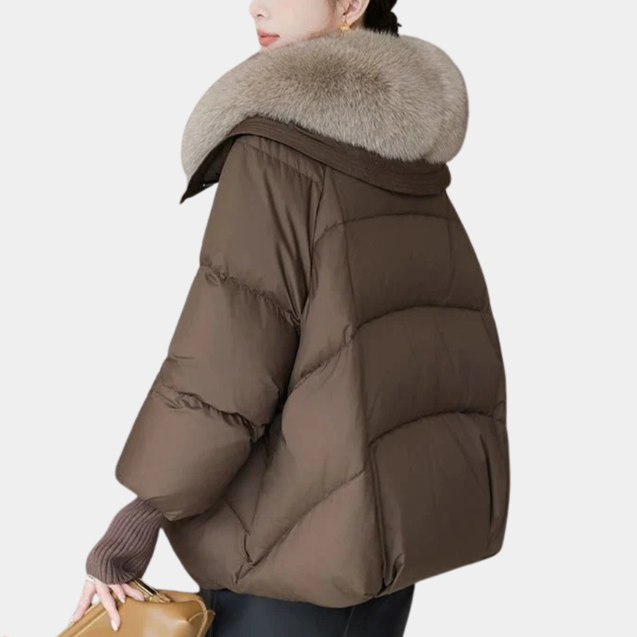 Geovari | Women’s Padded Down Winter Jacket with Fur Collar
