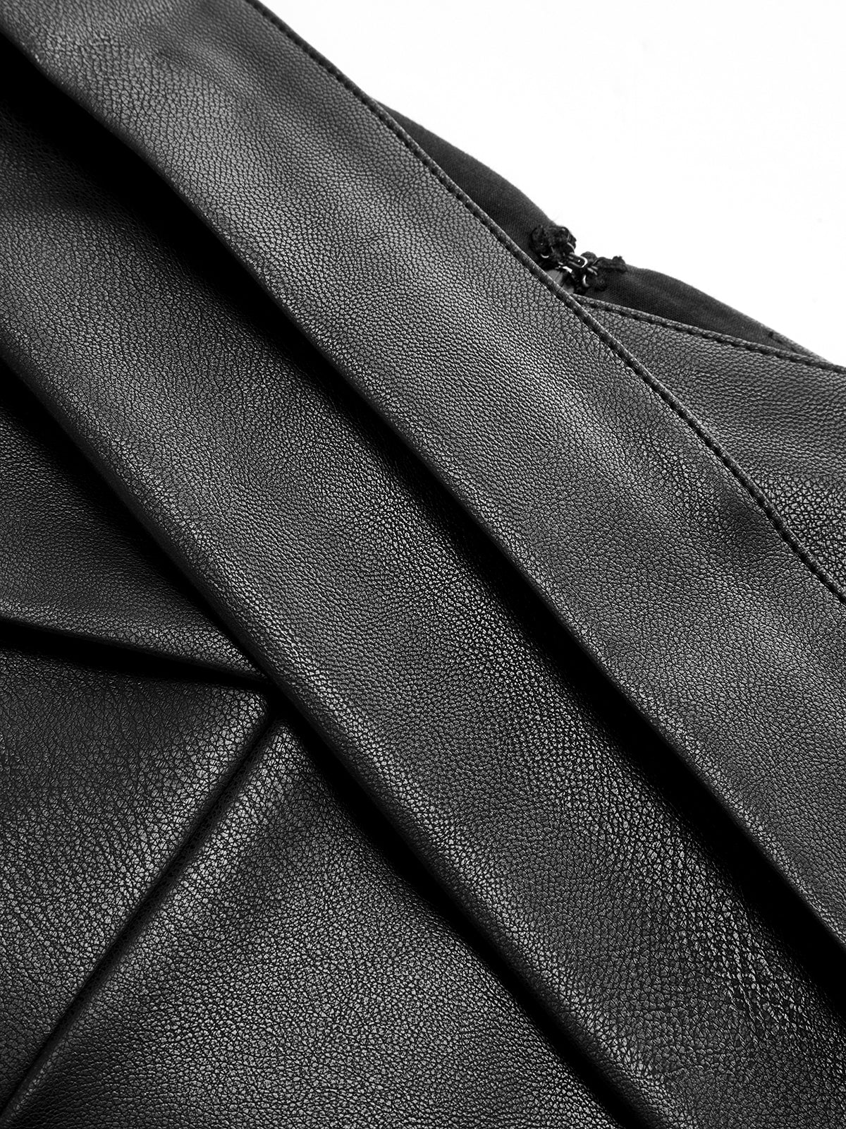 Geovari | Crossover Waistband PU Leather Wide-Leg Trousers