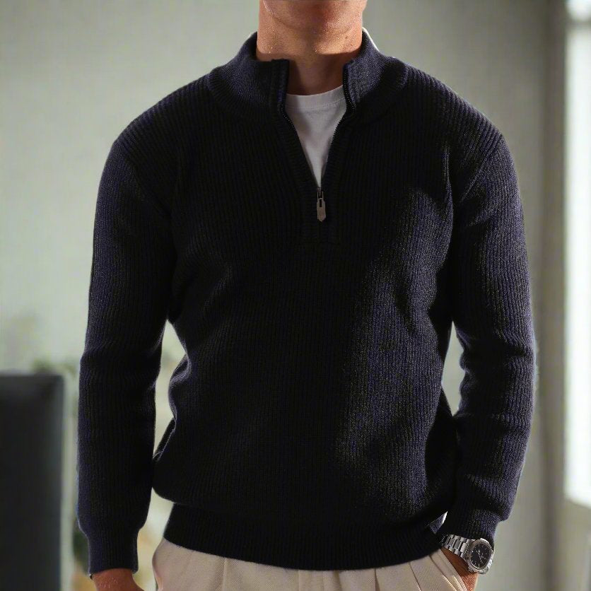 Geovari | Classic Men’s Knitted Zip-Through Jumper