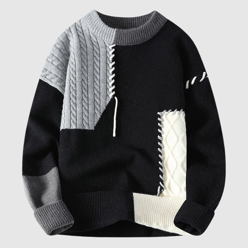Geovari | Men’s Patchwork Knit Jumper