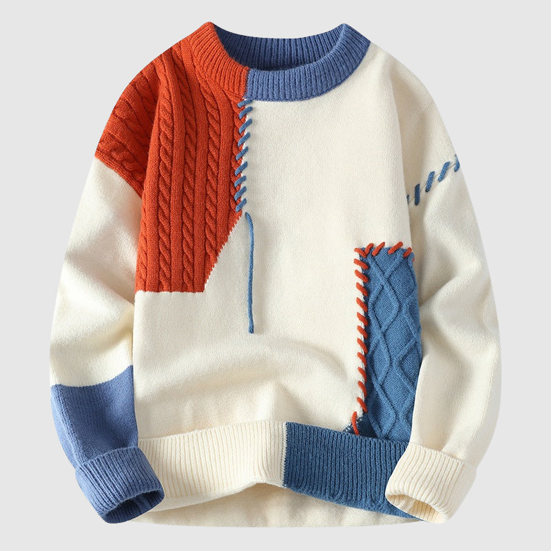 Geovari | Men’s Patchwork Knit Jumper
