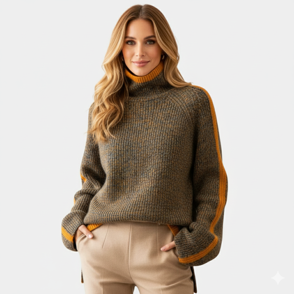 Geovari | Women's Oversized Polo Neck Jumper