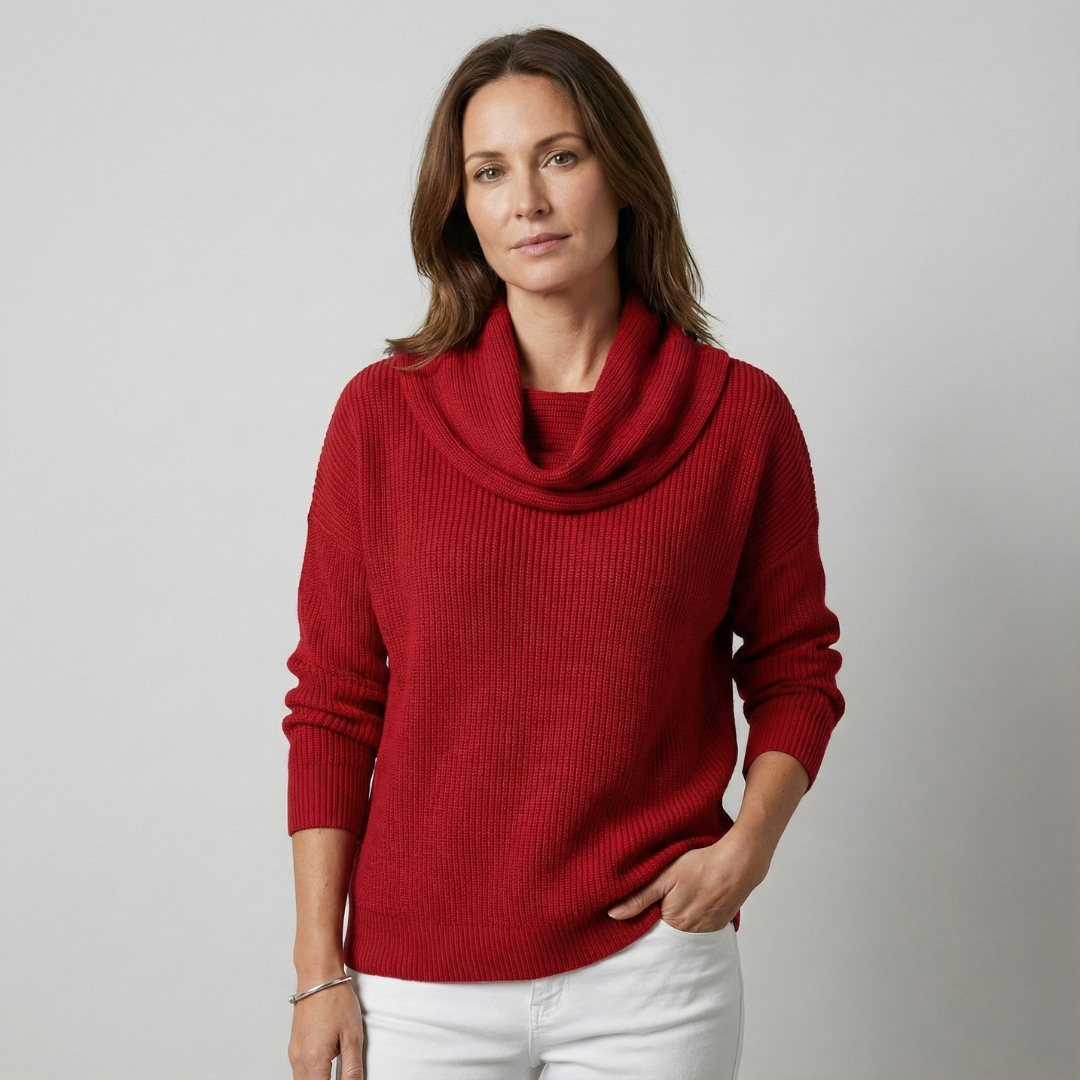 Geovari | Cowl Neck Knitted Top