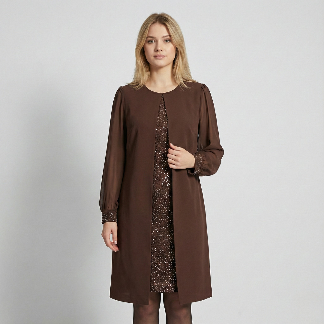 Geovari | Sheer-Sleeve Dress
