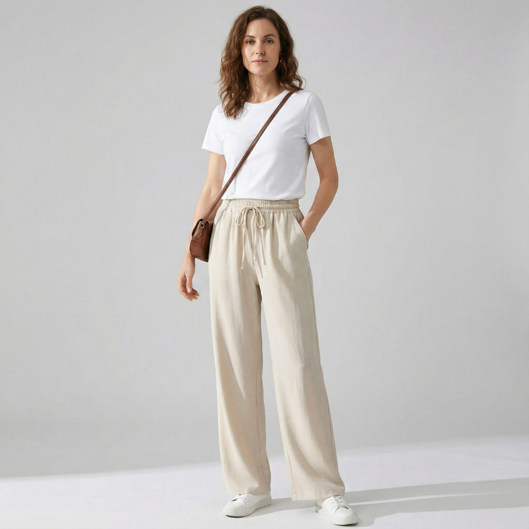 Geovari | Wide-Leg Drawstring Trousers