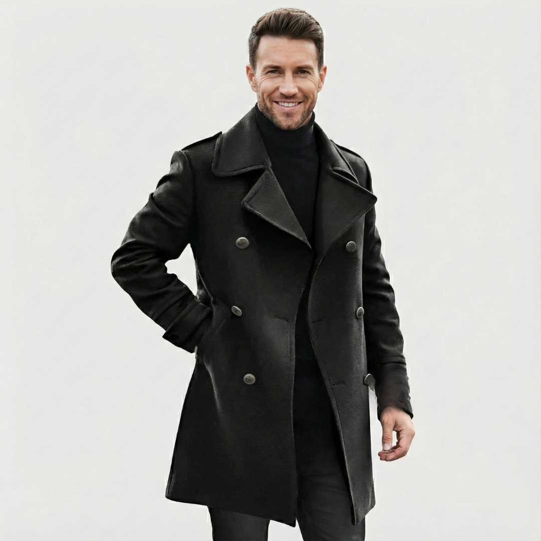 Geovari | Longline Double-Breasted Blazer for Men