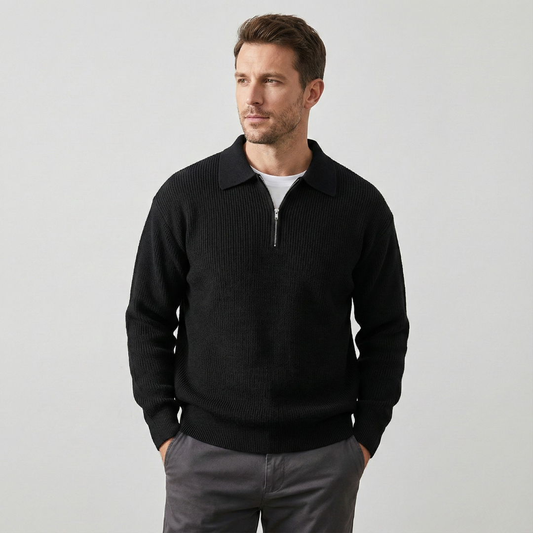 Geovari | Elegant Knitted Zip-Up Jumper