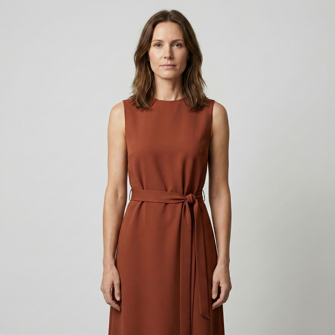 Geovari | Elegant Round-Neck Dress