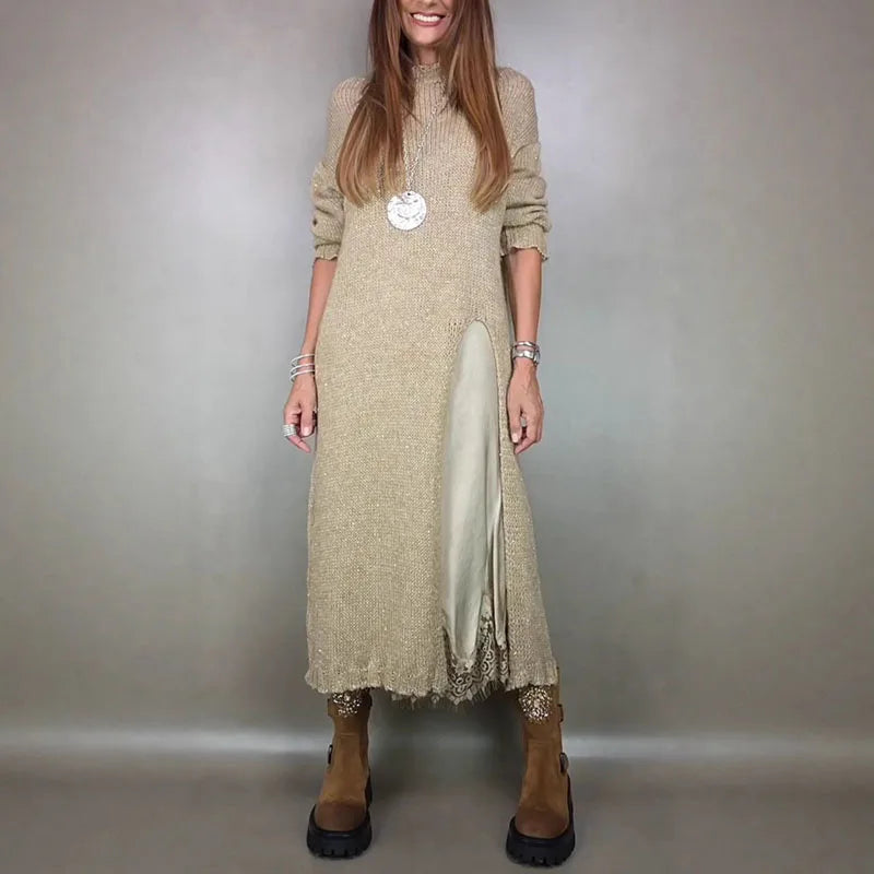 Geovari | Elegant Knit and Lace Two-Piece Set