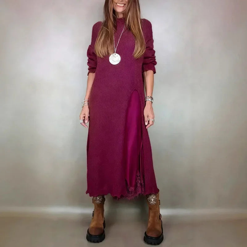 Geovari | Elegant Knit and Lace Two-Piece Set