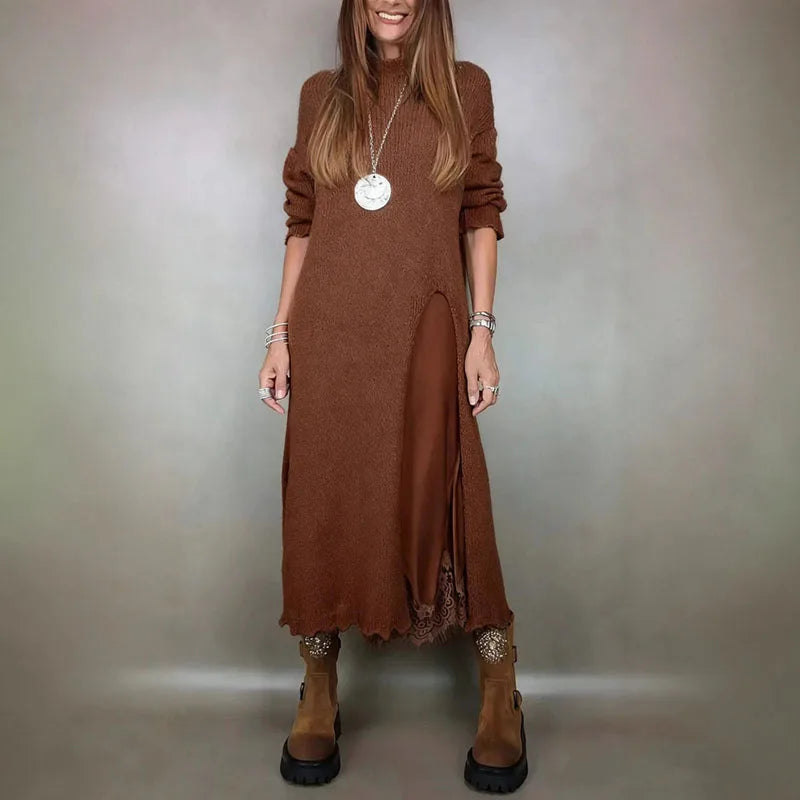 Geovari | Elegant Knit and Lace Two-Piece Set