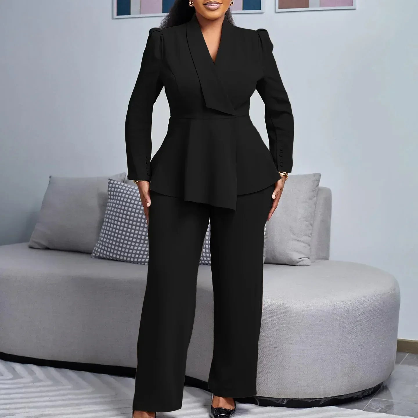 Geovari | Women's Formal Suit Set with Tailored Longline Blazer