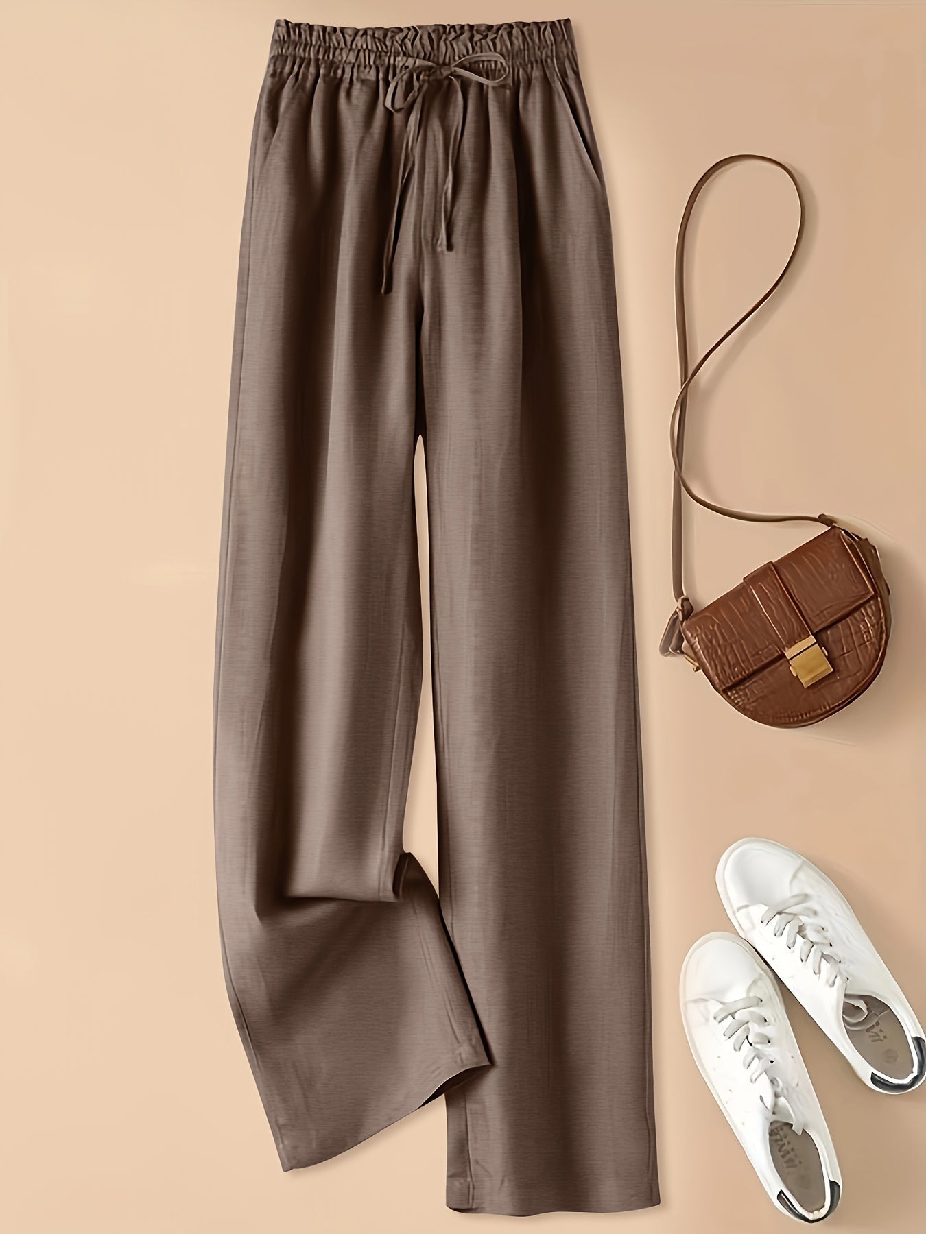 Geovari | Wide-Leg Drawstring Trousers