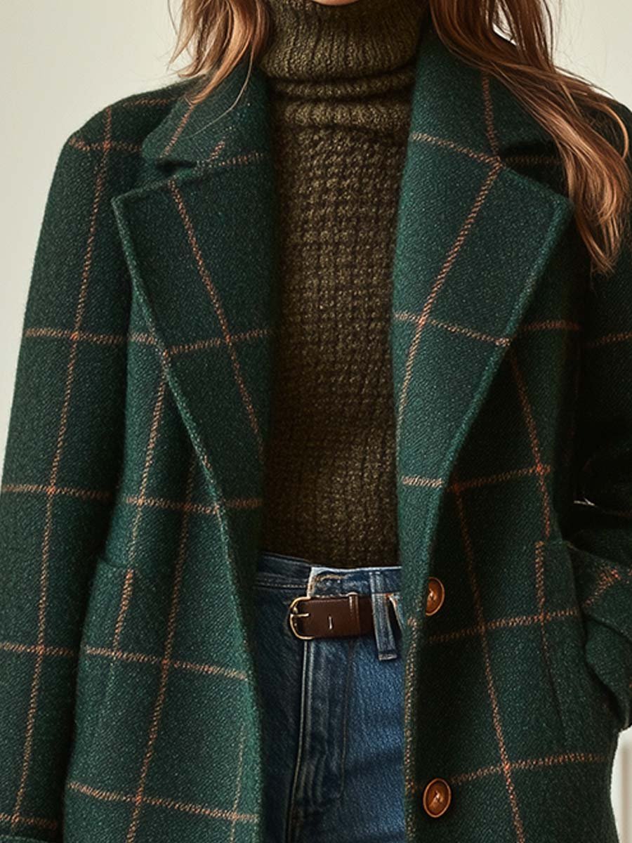 Geovari | Checked Wool Coat