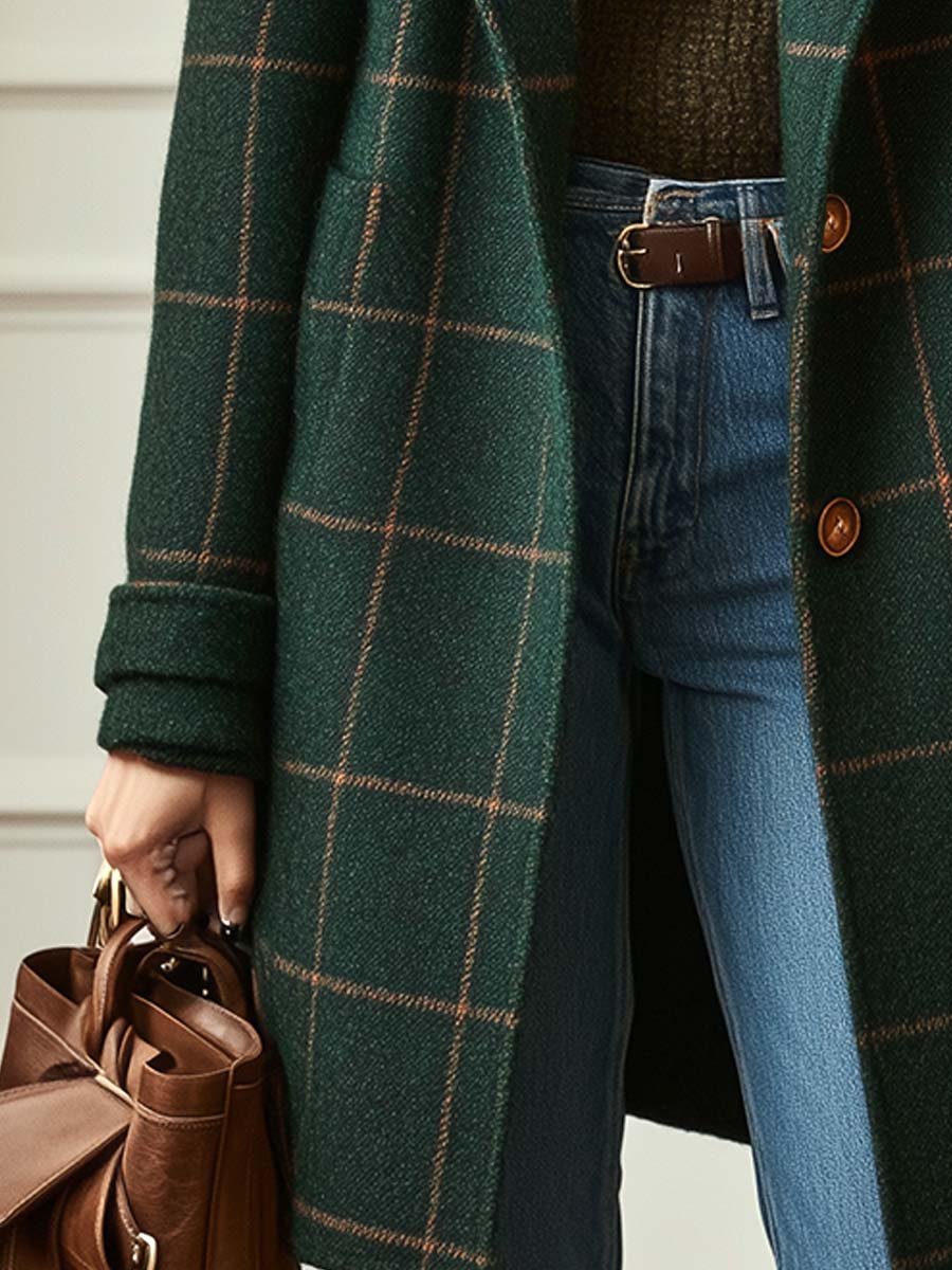 Geovari | Checked Wool Coat