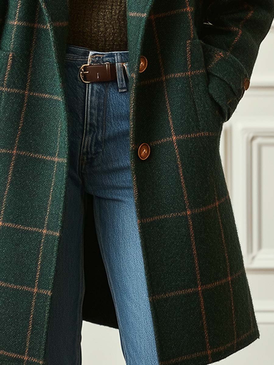 Geovari | Checked Wool Coat
