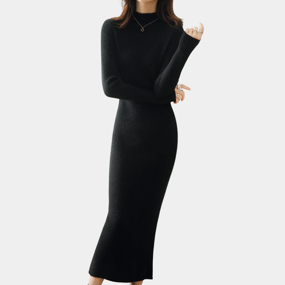 Geovari | Women's Slim-Fit Knitted Wool Dress