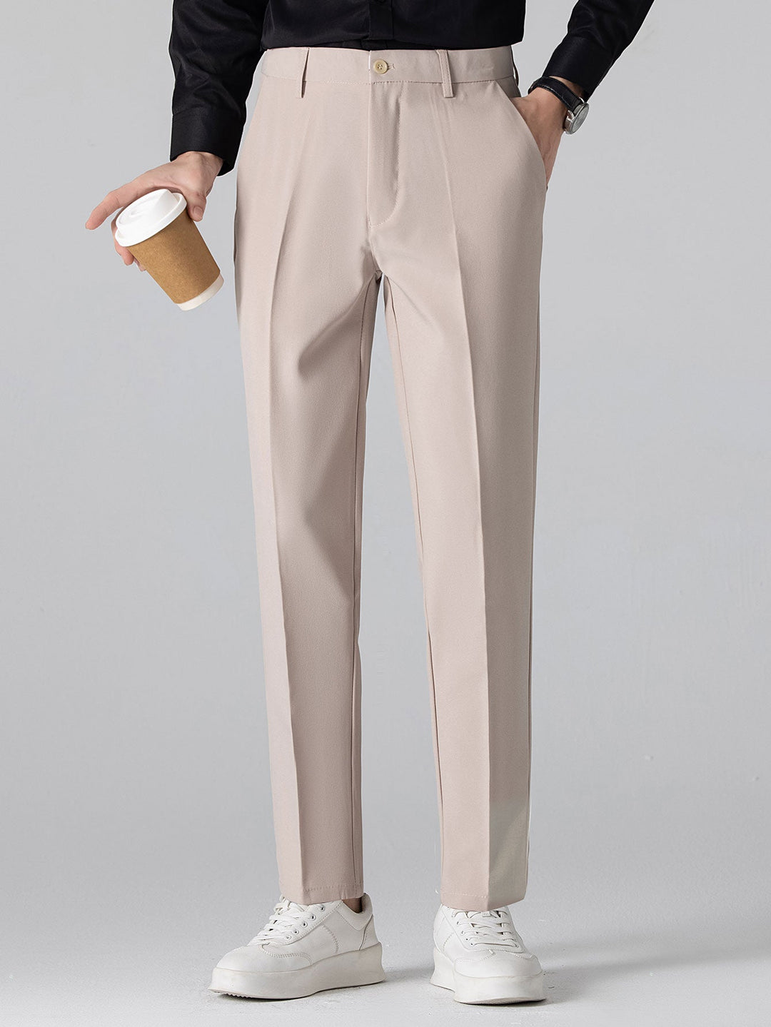 Geovari | Short Sleeve Linen-Look Shirt & Slim Tapered Trousers