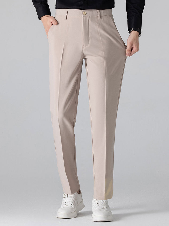 Geovari | Short Sleeve Linen-Look Shirt & Slim Tapered Trousers
