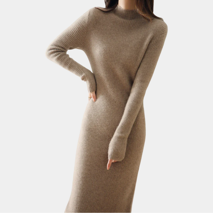 Geovari | Women's Slim-Fit Knitted Wool Dress