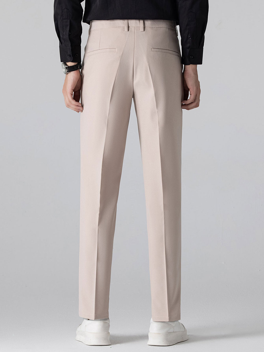 Geovari | Contrast Trim Zip Knit Polo & Tapered Trousers