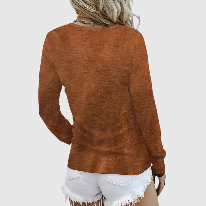 Geovari | Casual Round-Neck Long-Sleeve Top