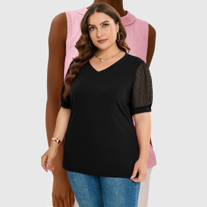 Geovari | Sheer Sleeve Top