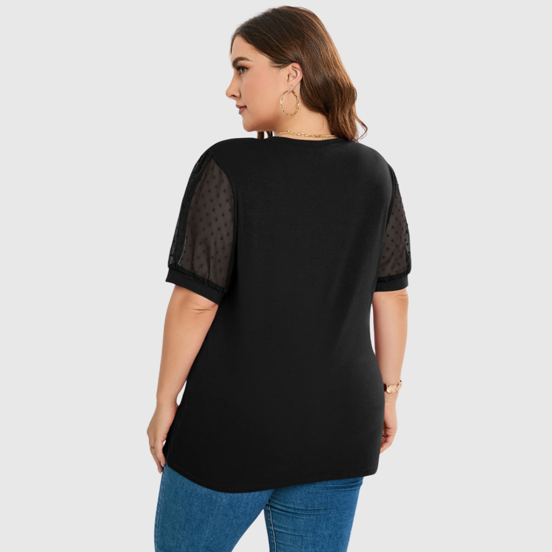 Geovari | Sheer Sleeve Top