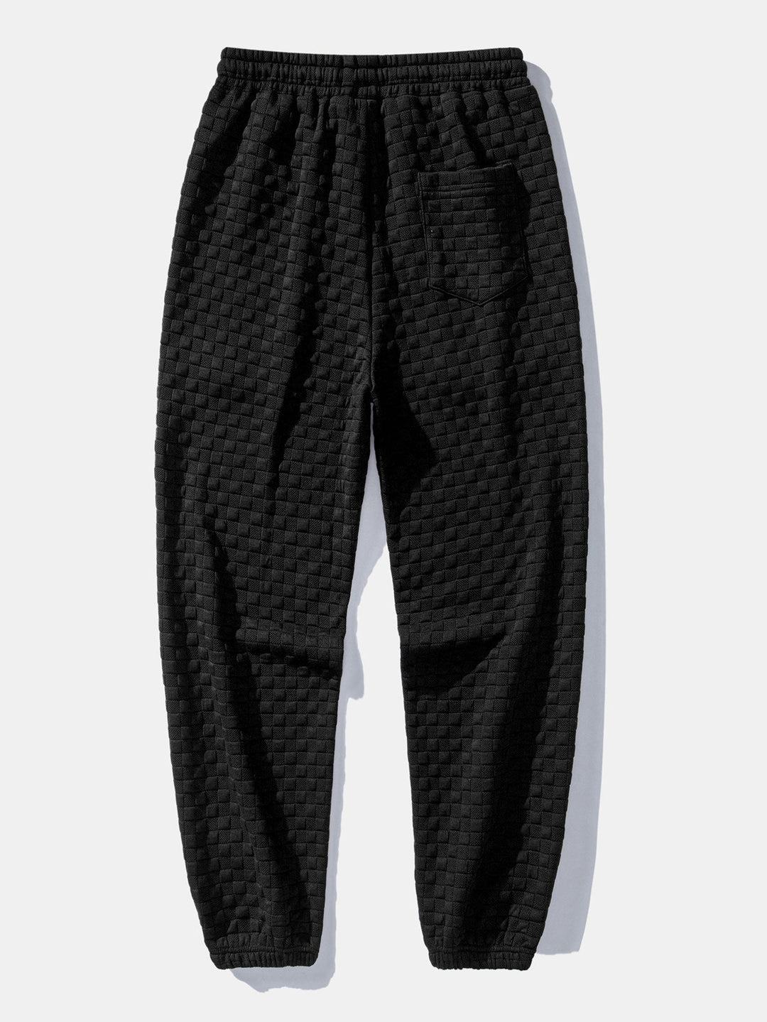 Geovari | Checkerboard Sleeveless Zip-Up Hoodie and Jacquard Jogger Trousers