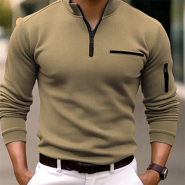 Geovari | Long-Sleeved Zip-Up Shirt