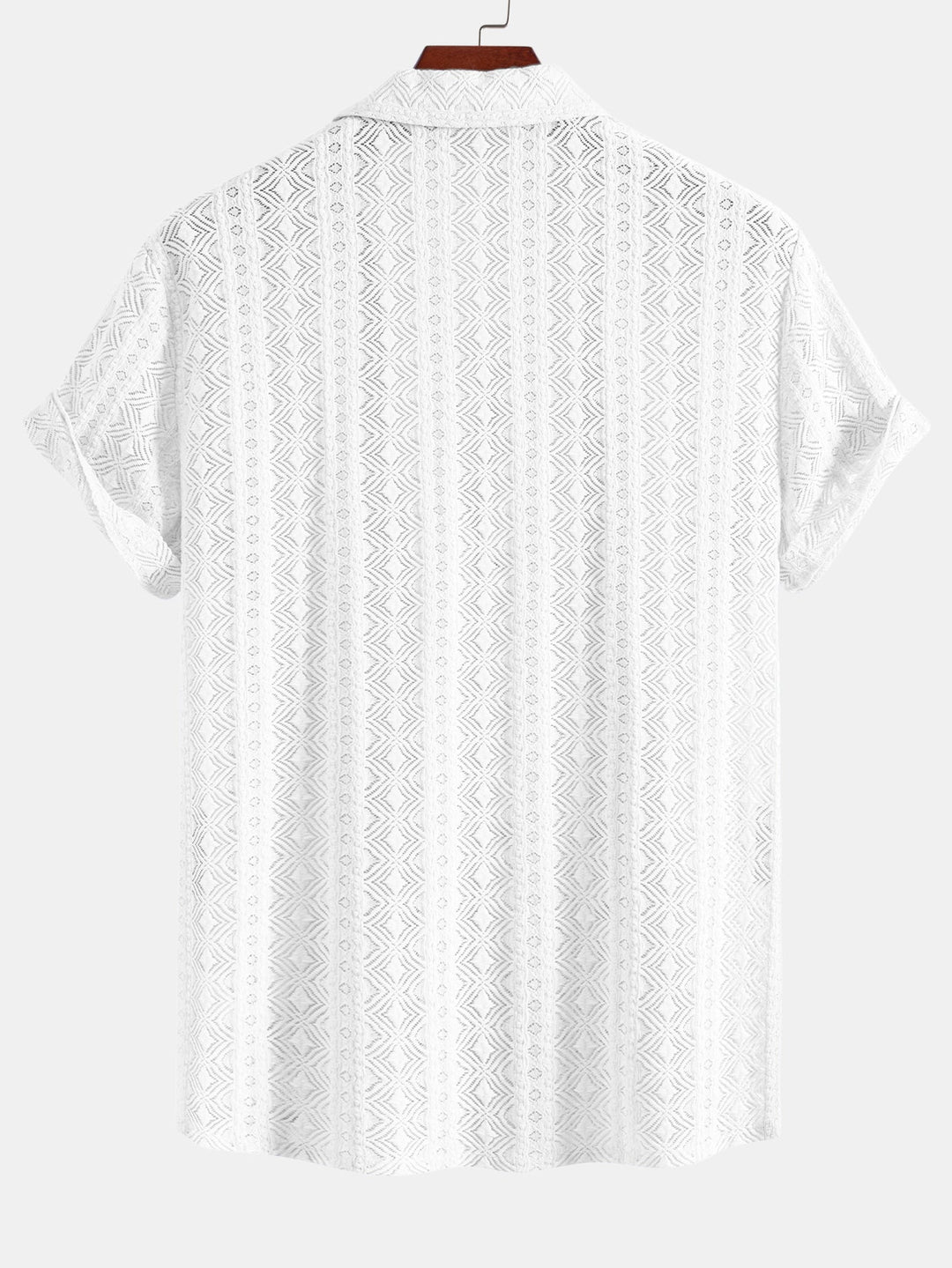 Geovari | Geometric Jacquard Cuban Shirt & Straight-Leg Linen Trousers