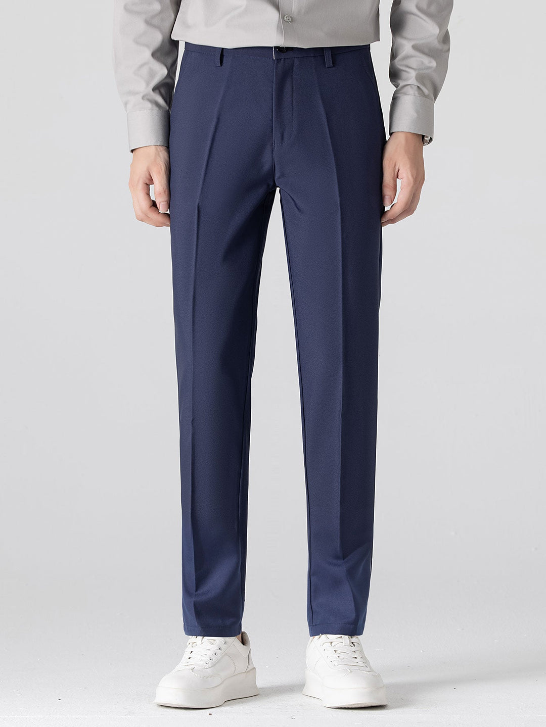 Geovari | Contrast Trim Zip Polo & Slim Tapered Trousers