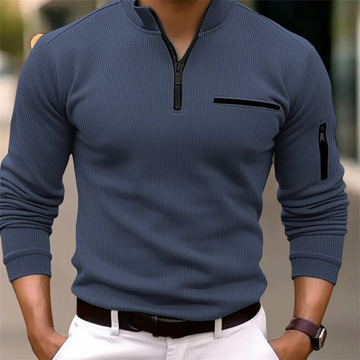 Geovari | Long-Sleeved Zip-Up Shirt