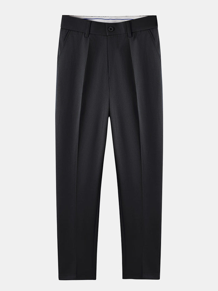 Geovari | Short Sleeve Linen-Look Shirt & Slim Tapered Trousers