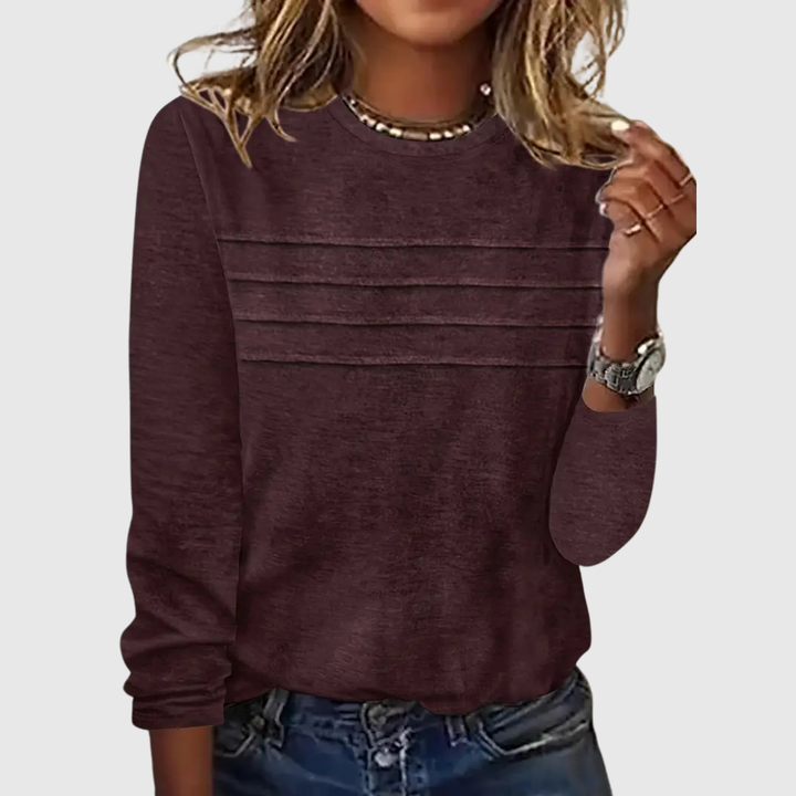 Geovari | Casual Round-Neck Long-Sleeve Top
