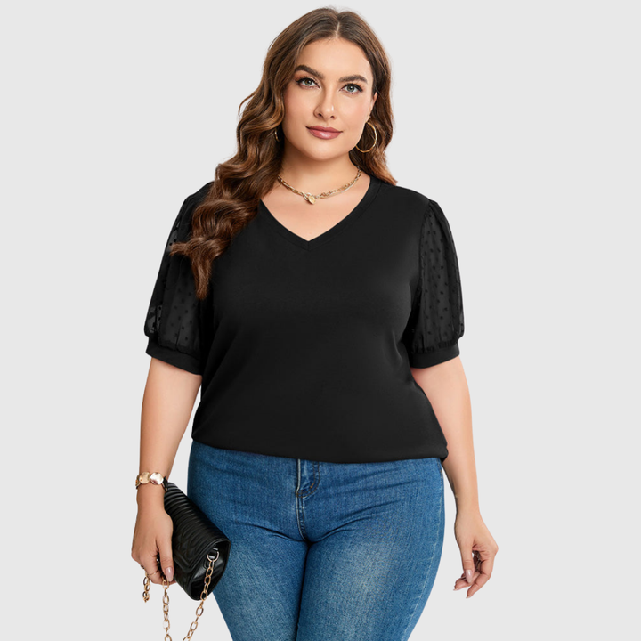Geovari | Sheer Sleeve Top