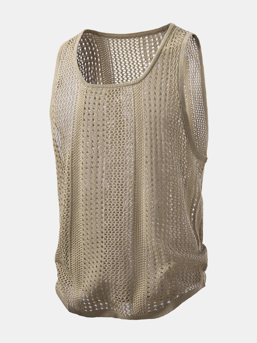 Geovari | Crocheted U-Neck Tank & Crinkle Straight-Leg Trousers