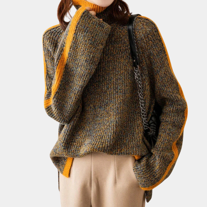 Geovari | Women's Oversized Polo Neck Jumper