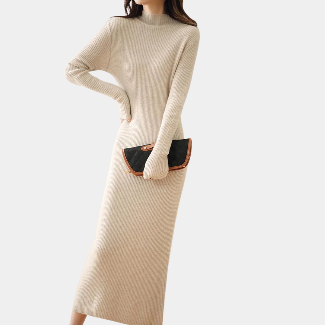 Geovari | Women's Slim-Fit Knitted Wool Dress