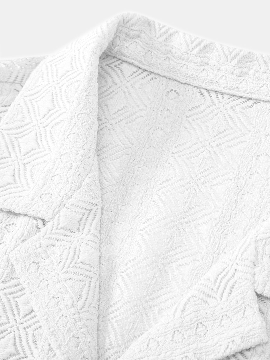 Geovari | Geometric Jacquard Cuban Shirt & Straight-Leg Linen Trousers