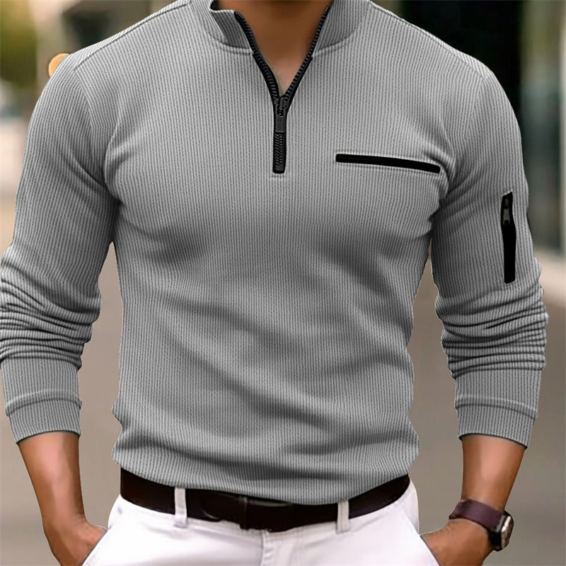 Geovari | Long-Sleeved Zip-Up Shirt